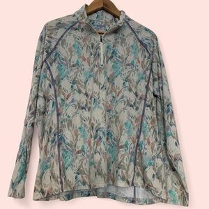 Orvis Floral Print Women's Sweatshirt - Cream and Blue